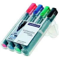 Staedtler Lumocolor permanent, Musta, Sininen, Vihreä, Punainen, Musta, Polypropeeni (PP), 2 mm, 4 kpl (352 WP4)