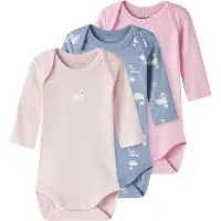 Name it Nbfbody 3P Ls Swan Noos - Pink - 80