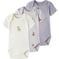 Name it Nbfbody 3P Ss Lilac Marble Deer Noos - Cream - 62