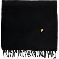 Lyle & Scott Plain Lambswool Scarf - Black - ONE SIZE