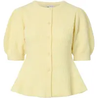 Pieces Pcsilly Ss Puff Knit Cardigan Noos Bc - Yellow - XL