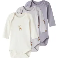 Name it Nbfbody 3P Ls Lilac Marble Deer Noos - Purple - 98