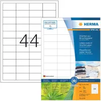 Herma 10726, Valkoinen, Itse kiinnittyvä tulostintarra, Stanssausmerkintä, A4, Paperi, Laser/Inkjet