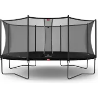 Berg Grand Favorit pihatrampoliini, sis. Comfort turvaverkon 520 cm x 345 cm ilman verkkoa musta