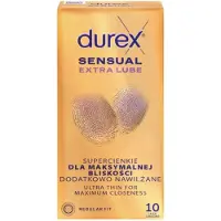 Durex Sensual Extra Lube Super Thin -kondomit – 10 kappaletta