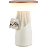 Briloner Pilia-LED-akkukäyttöinen pöytälamppu, ruskea/vaaleanharmaa, korkeus 24 cm, IP44 Pilla, himmennettävä, Olohuone/ruokailutila, Synteettinen materiaali, Moderni