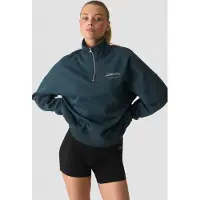 ICANIWILL Everyday 1/4 Zip Crewneck Print Dark Dusty Teal