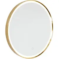 QAZQA Kylpyhuoneen peili kupari 50 cm sis. LED 3-vaihe himmennettävä kosketuksella pyöreä - Miral