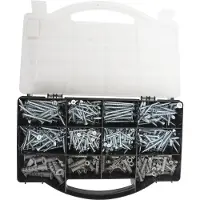 Home>it assortment box with 420 indoor wood screws and 105 nylon plugs.