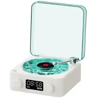 Hobby Hall CD-soitin, jossa 4 tilaa, 3 valaistustilaa, Bluetooth 5.0, säädettävä valo, ajastin, valkoinen