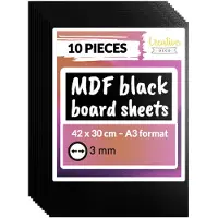 Hobby Hall 10 mustaa Mdf-levyä laserkaiverrukseen ja -leikkaukseen, 3mm A3