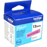 Brother BTAGP31 12MM BLACK ON PINK TAPE