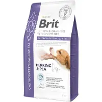 Brit GF Veterinary Diets Dog Gastrointestinal - Low fat kuivaruoka koirille, vähentää suoliston resorptiosairauksia, 12 kg