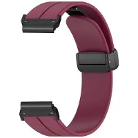 SKALO Silikoniranneke metallisolki Garmin Fenix 8 51mm - Viininpunainen