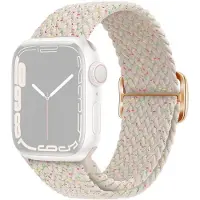 SKALO Punottu -ranneke Apple Watch Series 1-3 38mm - Valkoinen-Pisteitä