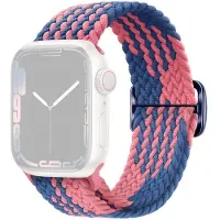 SKALO Punottu -ranneke Apple Watch Series 1-3 42mm - Pinkki-Sininen