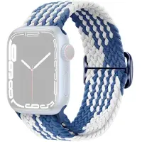 SKALO Punottu -ranneke Apple Watch Series 1-3 38mm - Sininen-Valkoinen