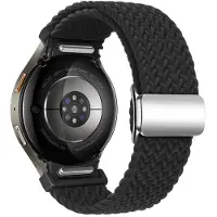 SKALO Punottu Tygaranneke Samsung Watch 6 Classic 43mm/47mm - Musta