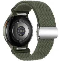 SKALO Punottu Tygaranneke Samsung Watch 7 40mm/44mm - Tummanvihreä