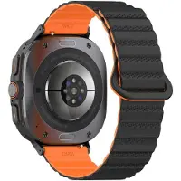 SKALO TPU-magneettiranneke Samsung Watch Ultra 47mm - Musta-Oranssi
