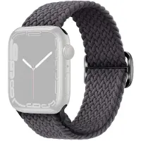 SKALO Punottu -ranneke Apple Watch Series 7-9 41mm - Tummanharmaa
