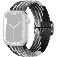 SKALO Punottu -ranneke Apple Watch Series 7-9 41mm - Harmaa-Musta