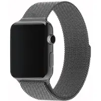 SKALO Milanese Loop Apple Watch Series 4-6 44mm - Tummanharmaa