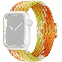 SKALO Punottu -ranneke Apple Watch Series 7-9 45mm - Oranssi-Keltainen