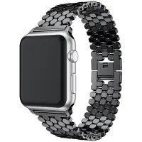 SKALO Fish Scale Metalliranneke Apple Watch Series 7-9 45mm - Musta