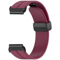 SKALO Silikoniranneke metallisolki Garmin Fenix 7/7 Pro 47mm - Viininpunainen