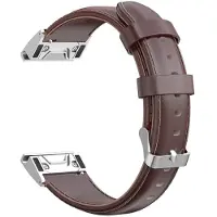 SKALO KALEBOL Nahkaranneke Garmin Fenix 7X/7X Pro 51mm - Ruskea