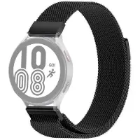 SKALO Milanese Loop to Samsung Watch 4 Classic 42mm - Musta