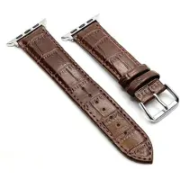 SKALO Krokotiilikuvioinen nahkaranneke Apple Watch Series 4-6 40mm - Ruskea