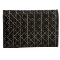 Calvin Klein Emblem Aop Trifold W/ Zip Pocket - Black - ONE SIZE