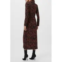 French Connection Zaria Textured Midi Dress - Brown - XS