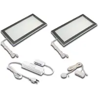 Hera LED-kaapinalusvalaisin Sky himmennin 2 kpl 3000K ruostumaton teräs LED Sky, himmennettävä, Alumiini/harmaa/sinkki, Keittiö, Synteettinen materiaali, Moderni