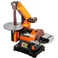Vevor sähköinen hihnahiomakone, hiomakone, 300 W:n sähköinen hihna- ja kiekkohaomakone, 5 tuuman metallipenkkihiomakone, hiomakone, kiillotuskone, 2950 rpm, vaihteleva nopeus, työpajahiomakone