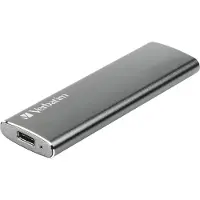 Verbatim 2TB Vx500, ulkoinen SSD-levy, 3.2 Gen2 USB-C, 500/440 MB/s, harmaa