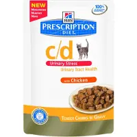 Hill's Pet Nutrition - c/d Urinary Stress Chicken Pouch - Wet Cat Food 85 g x 12 st - Pouch - Kissat - Kissanruoka - Eläinlääkärin märkäruoka kissalle