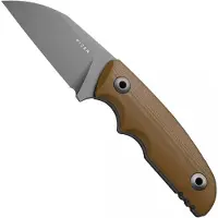 Kizer Cutlery Snick 1085A2 Gray Stonewashed AEB-L, Brown G10, fixed knife, Kornel Kiss design