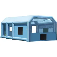 Vevor puhallettava maalikaappi, 26,2 x 14,8 x 9,8 jalkaa puhallettava ruiskutuskaappi, 950W+750W tehokkaat puhaltimet ja ilmansuodatinjärjestelmä, kannettava automaalauskaappi pienelle kuorma-autolle,
