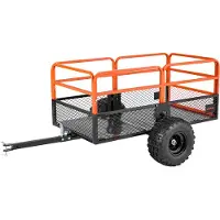 Vevor -puutarhakärry, 28 kuutiojalkaa ja 800 kg, mönkijä-UTV-kärry, hinattavat teräksiset kippikärryt, irrotettava takapaneeli, raskaaseen käyttöön tarkoitetut vedettävät pihakärryt ruohonleikkureille,
