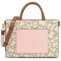 Tous for woman. 2002188201 Medium shopper bag Amaya beige, pink (OSFA), Casual, Polyurethane
