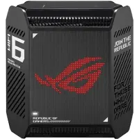 Asus ROG Rapture GT6 -mesh WiFi -järjestelmä, Wi-Fi 6, AX10000, Tri-band, 2 kpl, 2,5G WAN -portilla, musta