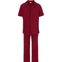 Dagi Pitkä pyjama viininpunainen / musta