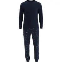 Dagi Pitkä pyjama laivastonsininen / vihreä / punainen