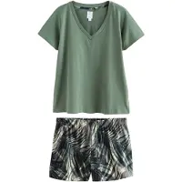 Next Pyjamashortsit vihreä / khaki / tummanvihreä