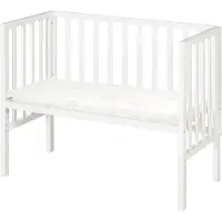Roba Bedside Crib 2 In 1 Incl. Barrier + Mattress - White - 47X 99.5X 75.5CM