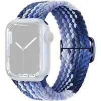 SKALO Punottu -ranneke Apple Watch SE 40mm - Sininen-Vaaleansininen