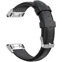 SKALO KALEBOL Nahkaranneke Garmin Fenix 8 43mm - Musta
